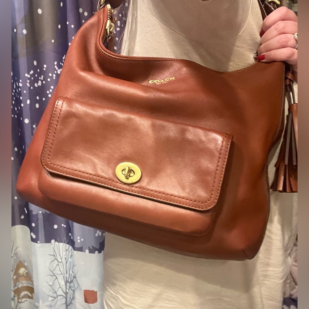 Coach New York Legacy Turnlock Large Hobo in Cognac